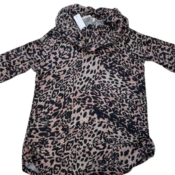 Soft Surroundings Large Felina Animal Print Tunic Sweater Cowl New - Picture 4 of 9